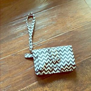 Black and White Zig Zag Design Wristlet with Clasp